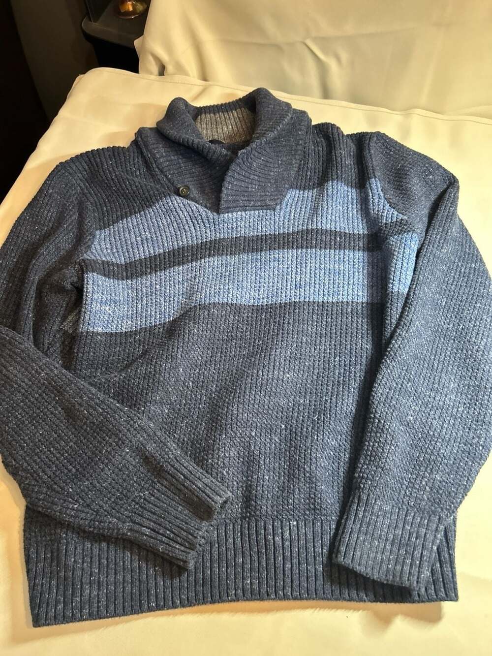Gap Men's Shawl Collar Ribbed Striped Sweater Size L